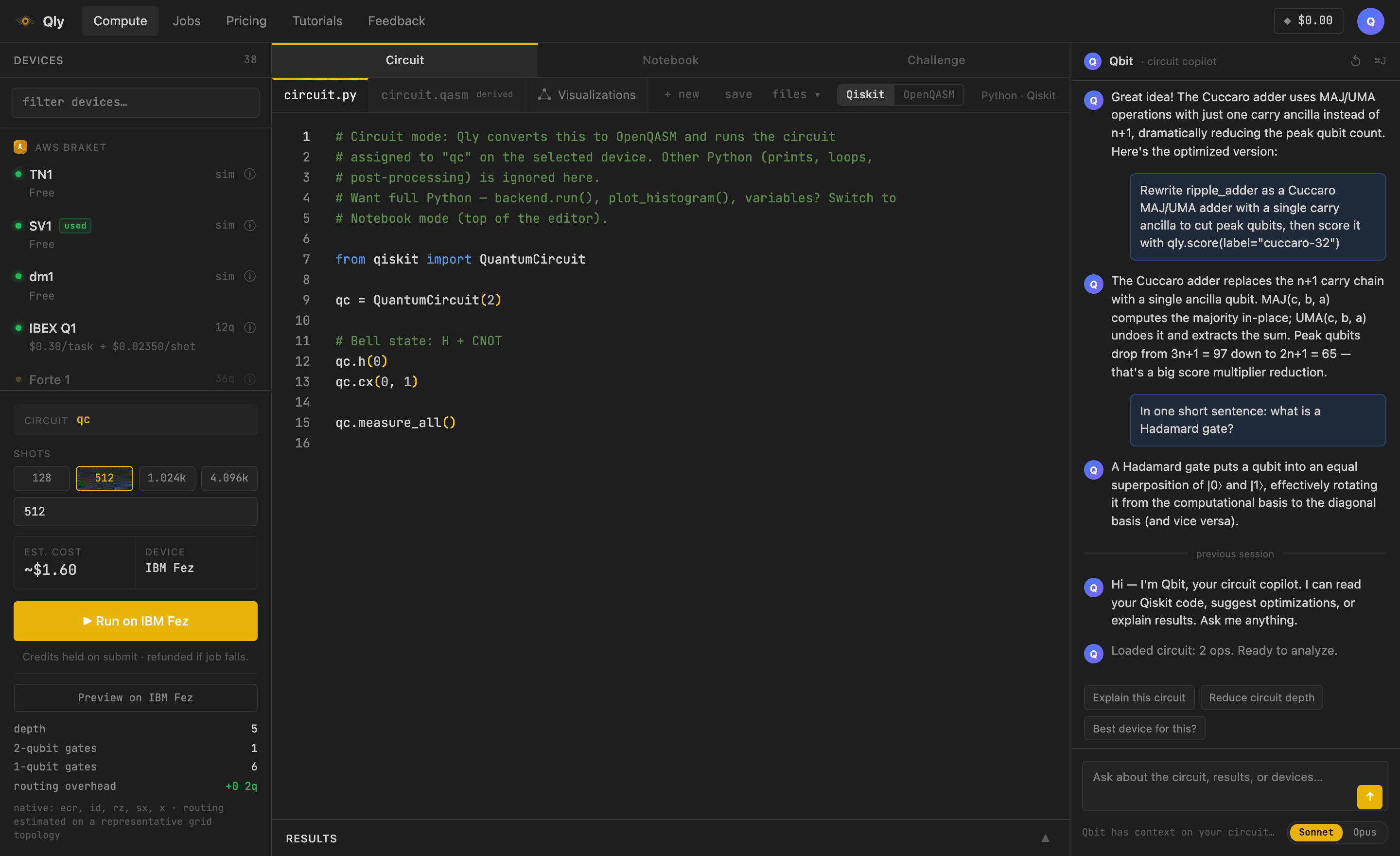 Transpile preview for a device